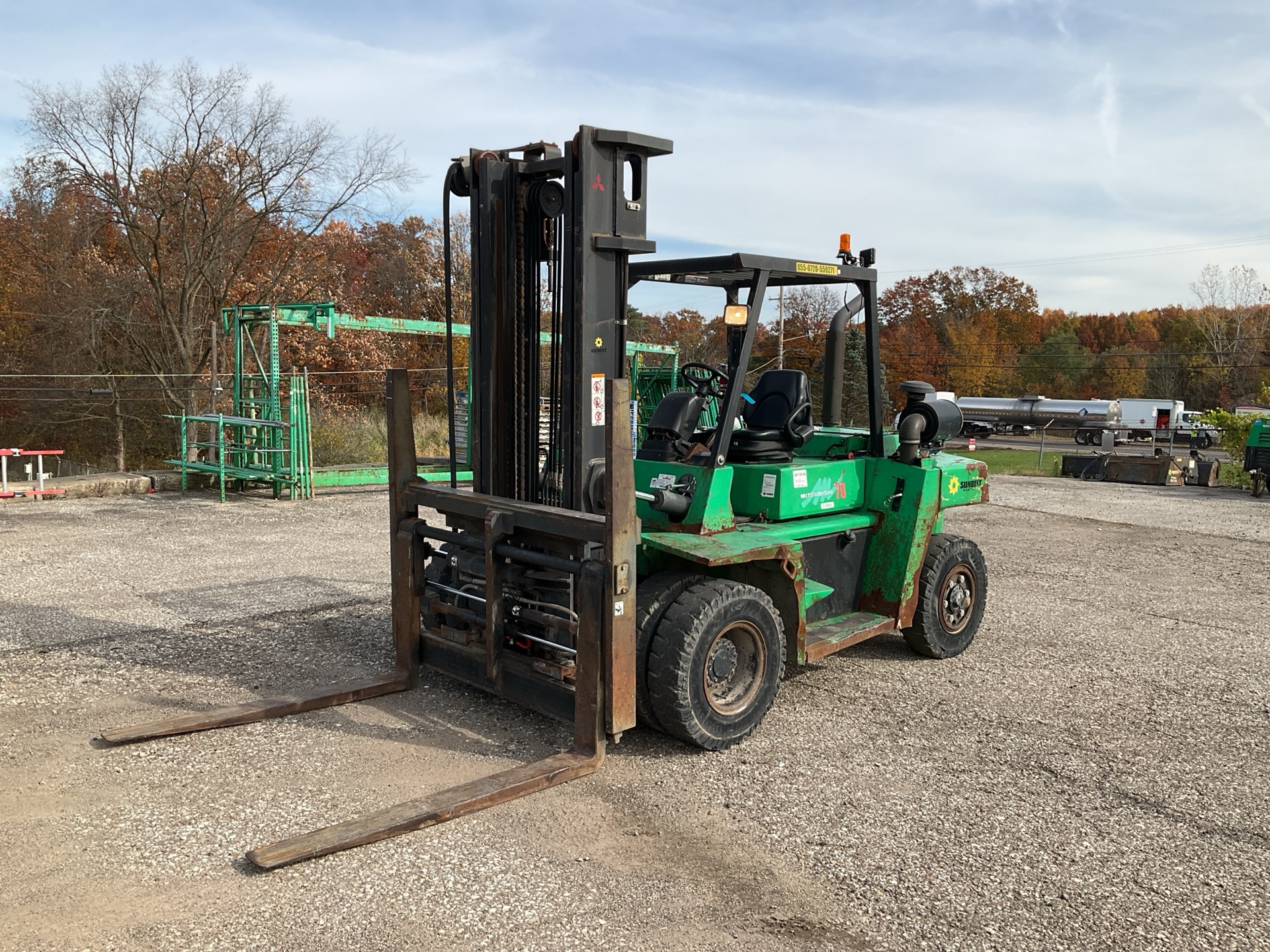 2013 Mitsubishi FD70E 13900 lb 4x2 Rough Terrain Forklift