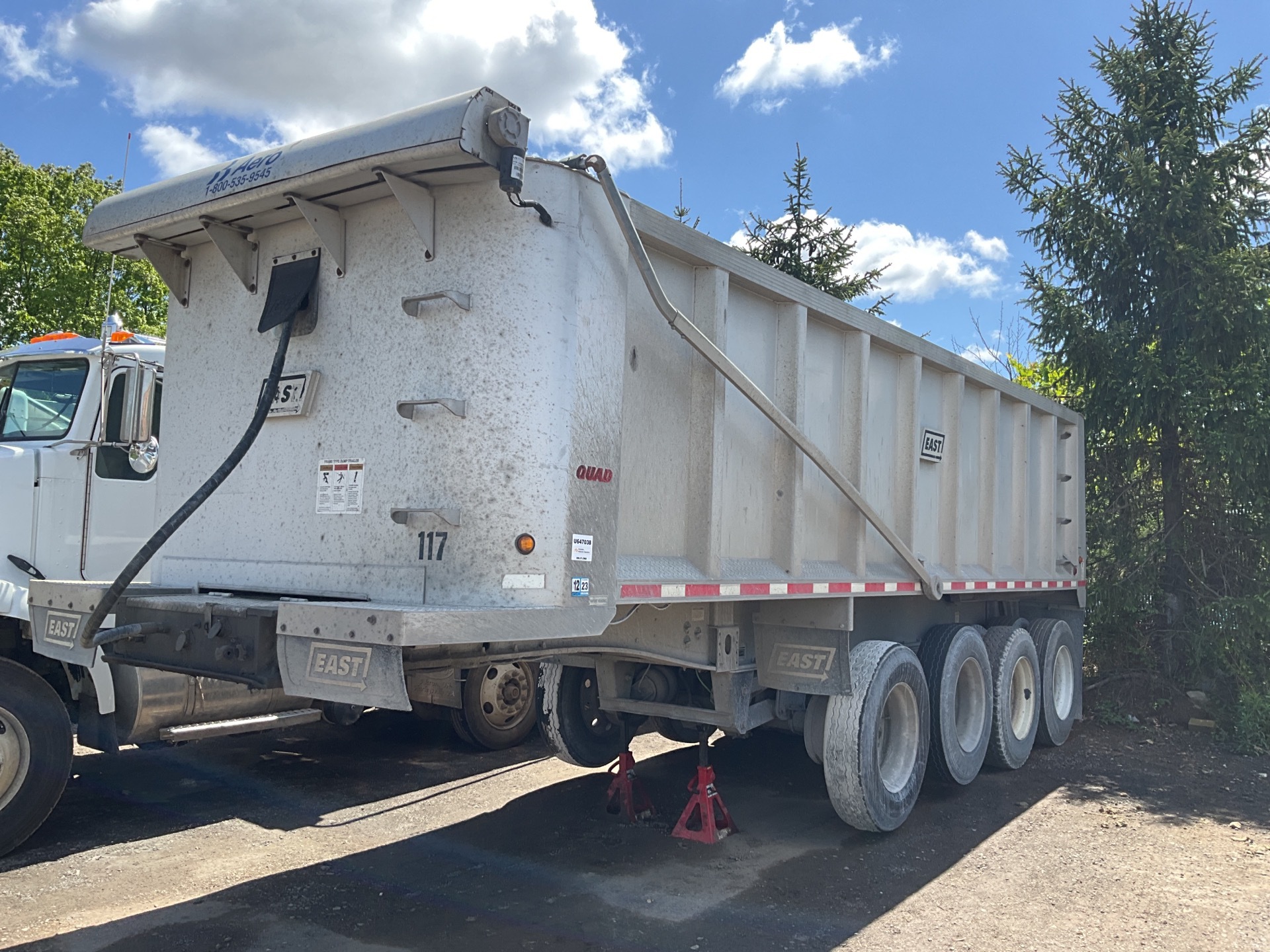 2008 East 28 ft Quad/A End Dump Trailer