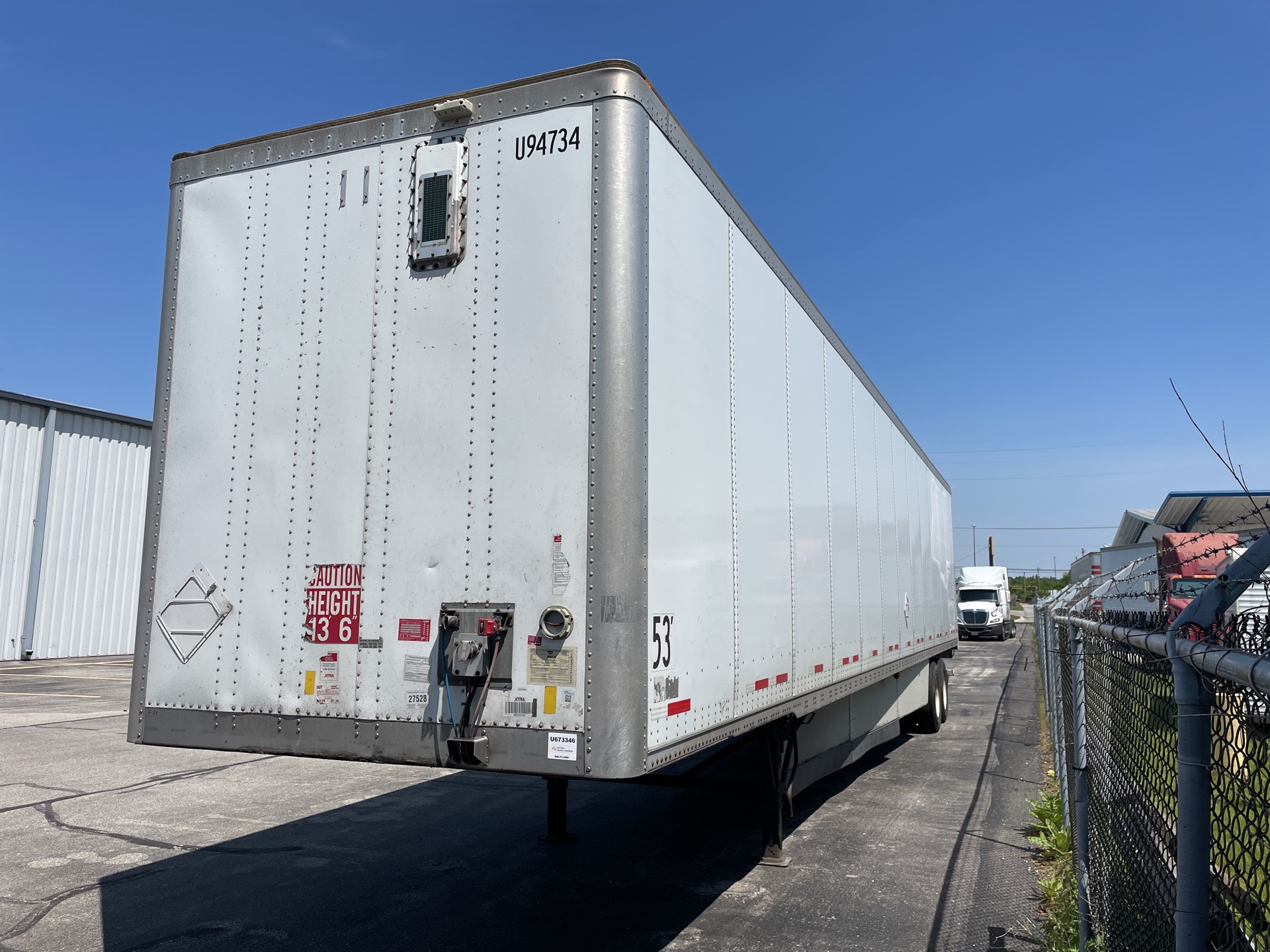 2012 Wabash  53 ft x 102 in T/A Van Trailer