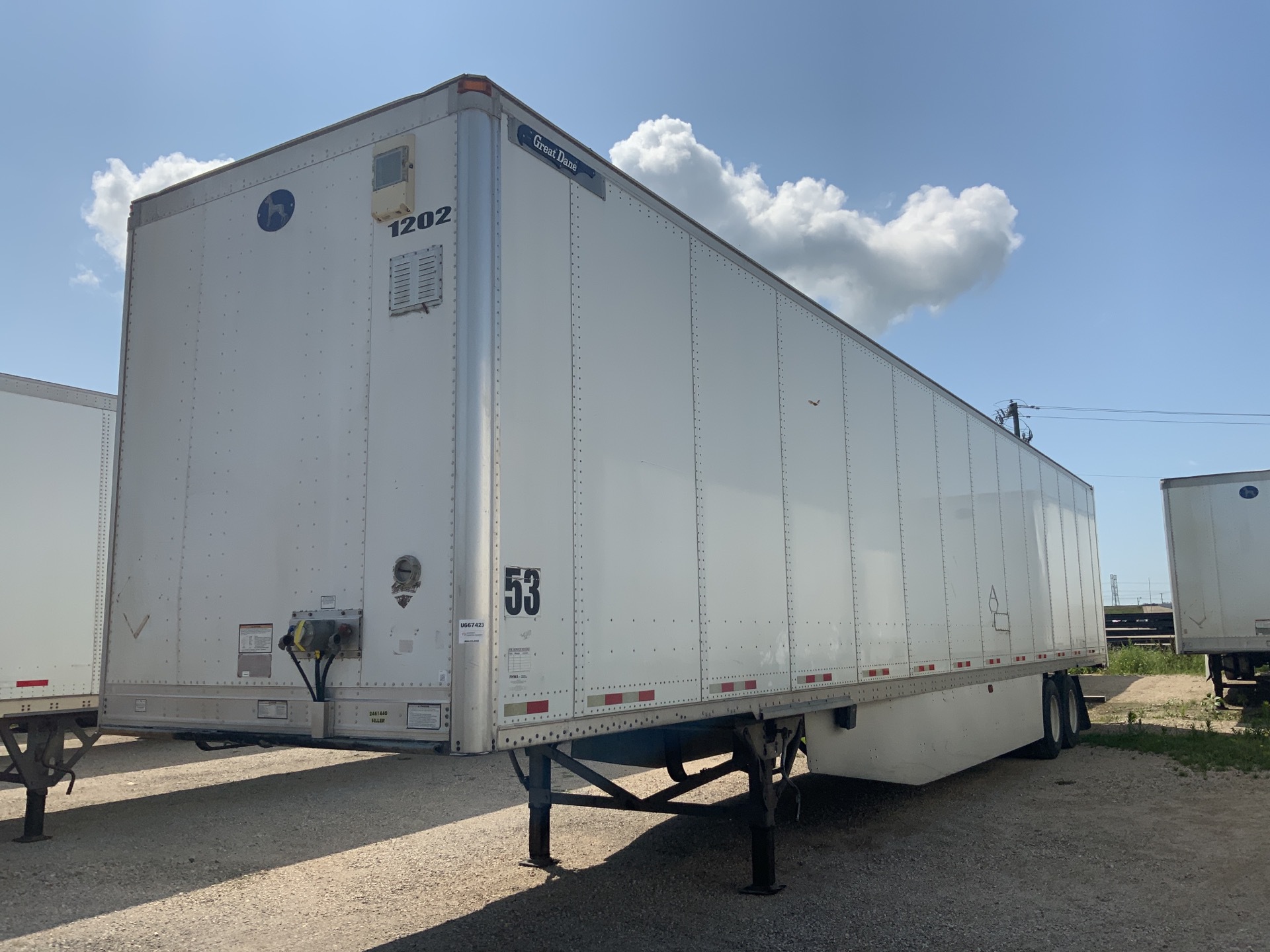 2012 Great Dane 53 ft T/A Van Trailer