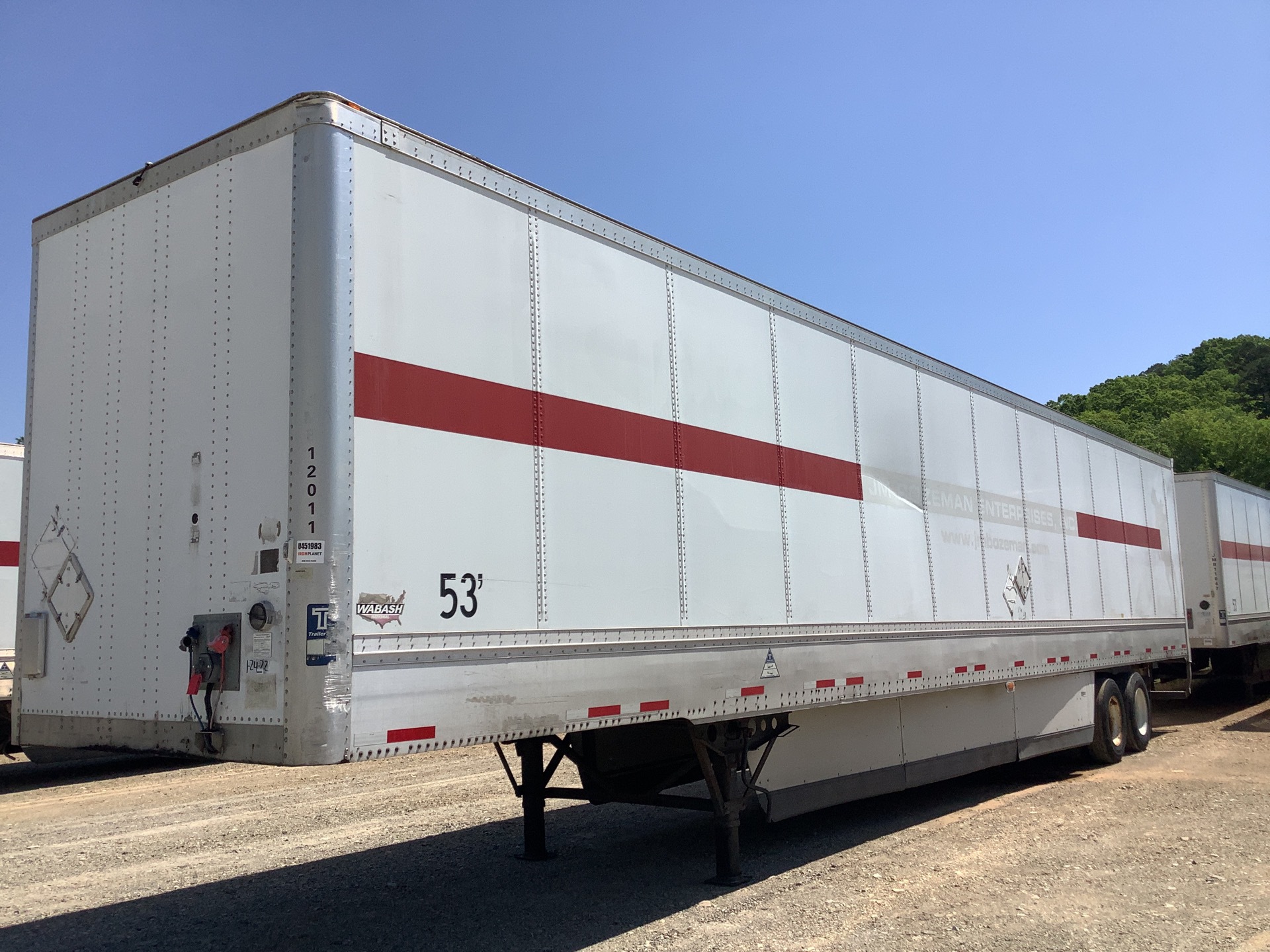 2012 Wabash DVHDHPC 52 ft T/A 53 FT Van Trailer